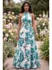 SOULSHAE Kleid in Weiß/ Türkis