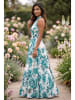SOULSHAE Kleid in Weiß/ Türkis
