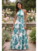 SOULSHAE Kleid in Weiß/ Türkis