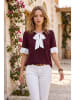 SOULSHAE Bluse in Bordeaux/ Weiß