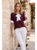 SOULSHAE Bluse in Bordeaux/ Weiß