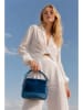 Christian Laurier Leder-Schultertasche "Zuri" in Blau - (B)29 x (H)23 x (T)9 cm