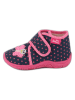 Beck Pantoffels "Jolly" donkerblauw/roze