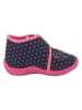 Beck Hausschuhe "Jolly" in Dunkelblau/ Pink