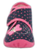 Beck Hausschuhe "Jolly" in Dunkelblau/ Pink