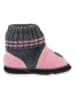 Beck Hüttenschuhe "Little Hearts" in Rosa/ Grau