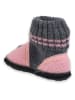 Beck Hüttenschuhe "Little Hearts" in Rosa/ Grau