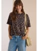 Cecil Shirt in Camel/ Dunkelblau