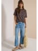 Cecil Shirt in Camel/ Dunkelblau