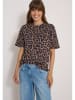 Cecil Shirt in Camel/ Dunkelblau