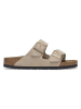 Birkenstock Skórzane klapki "Arizona" w kolorze beżowym