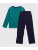 PETIT BATEAU Pyjama in Türkis/ Dunkelblau
