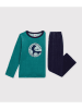 PETIT BATEAU Pyjama in Türkis/ Dunkelblau