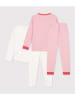 PETIT BATEAU 2er-Set: Pyjamas in Weiß/ Rot