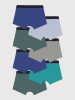 PETIT BATEAU 7er-Set: Boxershorts in Blau/ Grün/ Beige