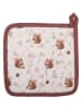 Clayre & Eef pannenlappen crème/rood - (L)20 x (B)20 cm