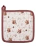 Clayre & Eef pannenlappen crème/rood - (L)20 x (B)20 cm
