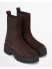 Marc O'Polo Shoes Skórzane sztyblety "Vala" w kolorze ciemnobrązowym