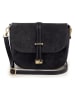 Mia Tomazzi Leren schoudertas "Varallo" zwart - (B)21 x (H)18 x (D)8 cm