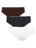 Hunkemöller 3er-Set: Slips "Georgia" in Weiß/ Schwarz/ Braun