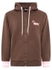 Zwillingsherz Sweatjacke "Très Bien" in Braun
