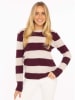 Zwillingsherz Kaschmir-Pullover in Bordeaux/ Creme