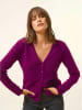 Just Cashmere Kasjmieren vest "Norma" pruimkleurig