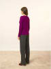 Just Cashmere Kasjmieren vest "Norma" pruimkleurig