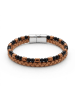 Nakkash Leren armband lichtbruin/zwart