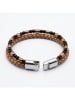 Nakkash Leren armband lichtbruin/zwart