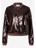 More & More Pailletten-Blouson in Dunkelbraun