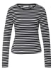 comma Longsleeve in Schwarz/ Weiß