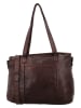 HIDE & STITCHES Leren schoudertas bruin - (B)34 x (H)13 x (D)26 cm