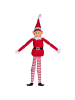 Hollybell Kerstelf-pop rood/wit - (L)40 cm