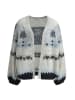 Milano Italy Cardigan in Weiß/ Hellblau/ Schwarz
