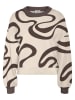 Pullover in Creme/ Braun