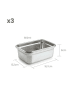 Ibili 3-delige set: Edelstahl-Frischhaltedosen - 800 ml