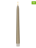 STAR Trading 2er-Set: LED-Stabkerze "Flamme Metal" in Gold - (H)28,5 x Ø 2,1 cm