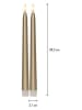 STAR Trading 2er-Set: LED-Stabkerze "Flamme Metal" in Gold - (H)28,5 x Ø 2,1 cm