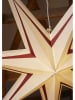 STAR Trading Papieren ster "Stripe" wit/rood - Ø 80 cm