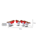 STAR Trading 5-delige set: decoledfiguren "Crystalo" rood/wit/lichtbruin - (B)7 x (H)10 cm