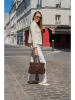 maison héritage PARIS Leren handtas "NARA SUEDE" bruin/rood - (B)36 cm - (H)26 cm - (D)12,5 cm