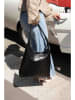 maison héritage PARIS Leren schoudertas "KIRAI VINTAGE" zwart - (B)43 cm - (H)35 cm - (D)12 cm