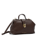 maison héritage PARIS Leren schoudertas "SWAN GRAINE" bruin - (B)26 cm - (H)15 cm - (D)8 cm