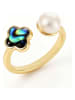 L'Atelier de Gaia Vergold. Ring mit Perle und Perlmutt