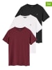 Polo Club 3-delige set: shirts wit/bordeaux/zwart