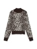Vero Moda Pullover in Dunkelbraun/ Weiß