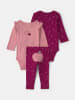3-delige outfit paars/lichtroze