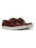 Camper Leder-Bootsschuhe in Dunkelbraun