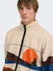 ONLY & SONS Fleece vest "Adam" beige/blauw